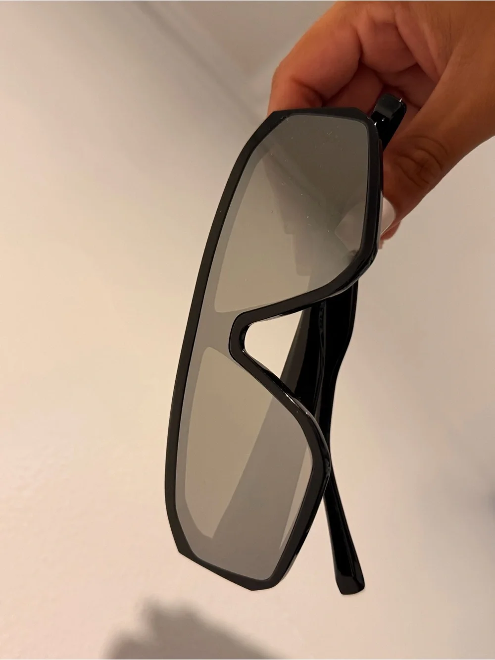 Black Men’s Shield Sunglasses - Classic Black Frame